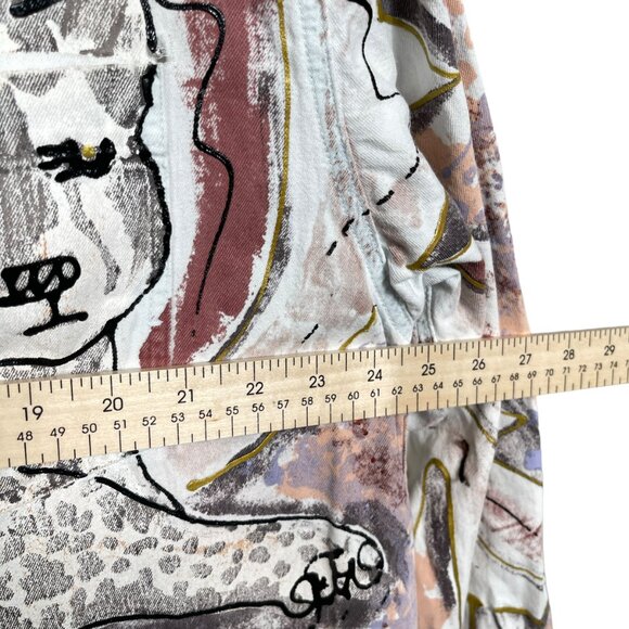 Vintage Kolorway USA Denim Button Up Shirt Womens Large Hand Painted Art to Wear - Picture 9 of 14